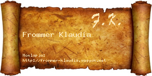 Frommer Klaudia névjegykártya