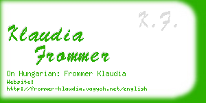 klaudia frommer business card